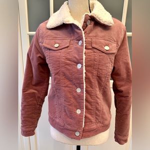 Forever 21 mauve sherpa lined trucker jacket